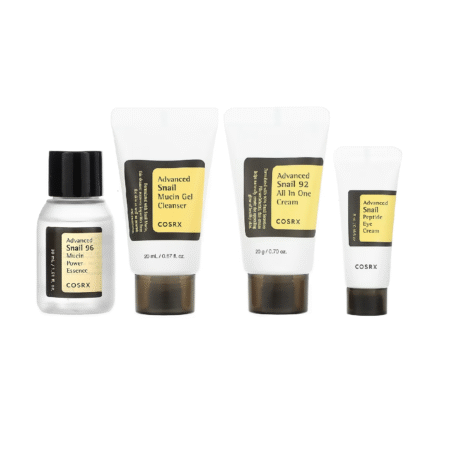 COSRX All About Snail Kit 4 Step_Cleanser 20ml + Essence 30ml + Cream 20g + Eye Cream 5ml