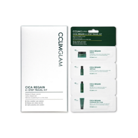 CCLIMGLAM CICA REGAIN 4-STEP TRAVEL KIT_CREAM 1.5ML + AMPOULE 1.5ML + TONER 1ML + GEL FOAM 1.5ML
